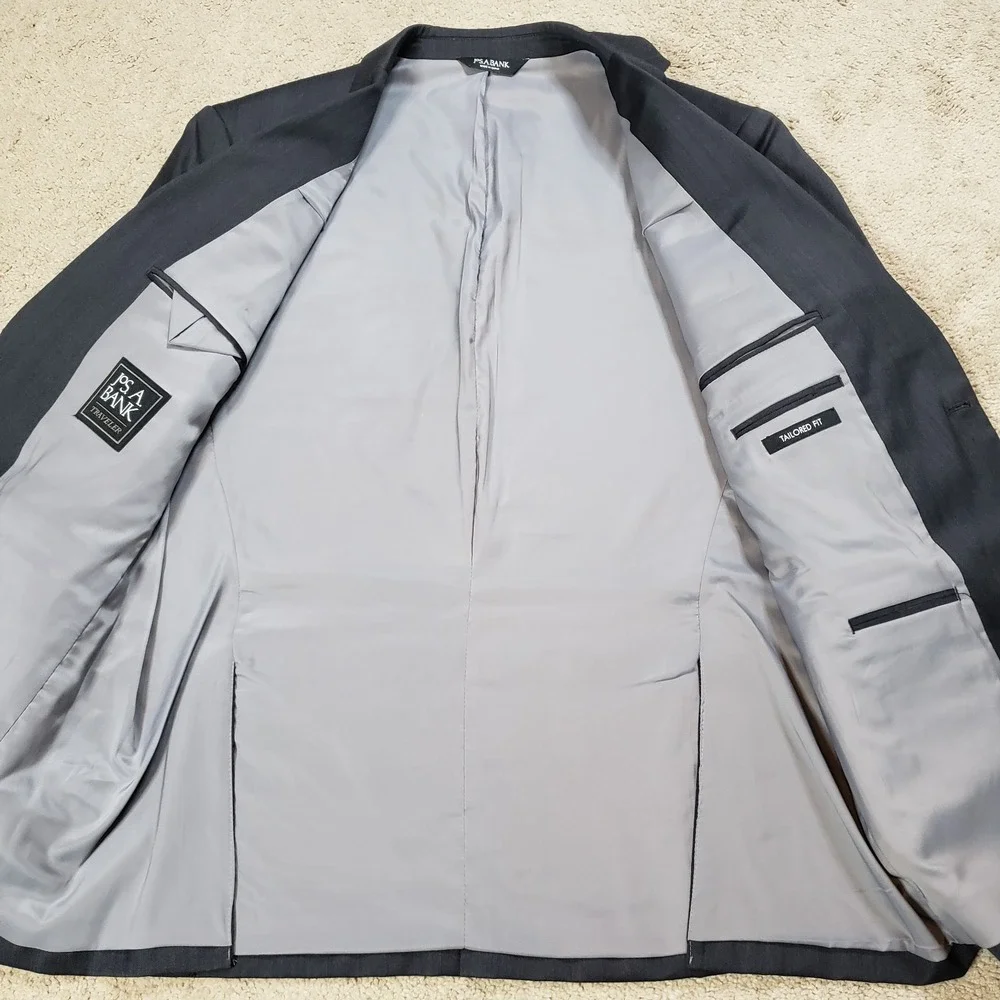 Jos‎ A Bank Jacket 2XL 2XLT Gray Wool Tailored Traveler Blazer Sport Coat 50L